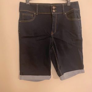 Rainbow Wax Jean Bermuda Shorts